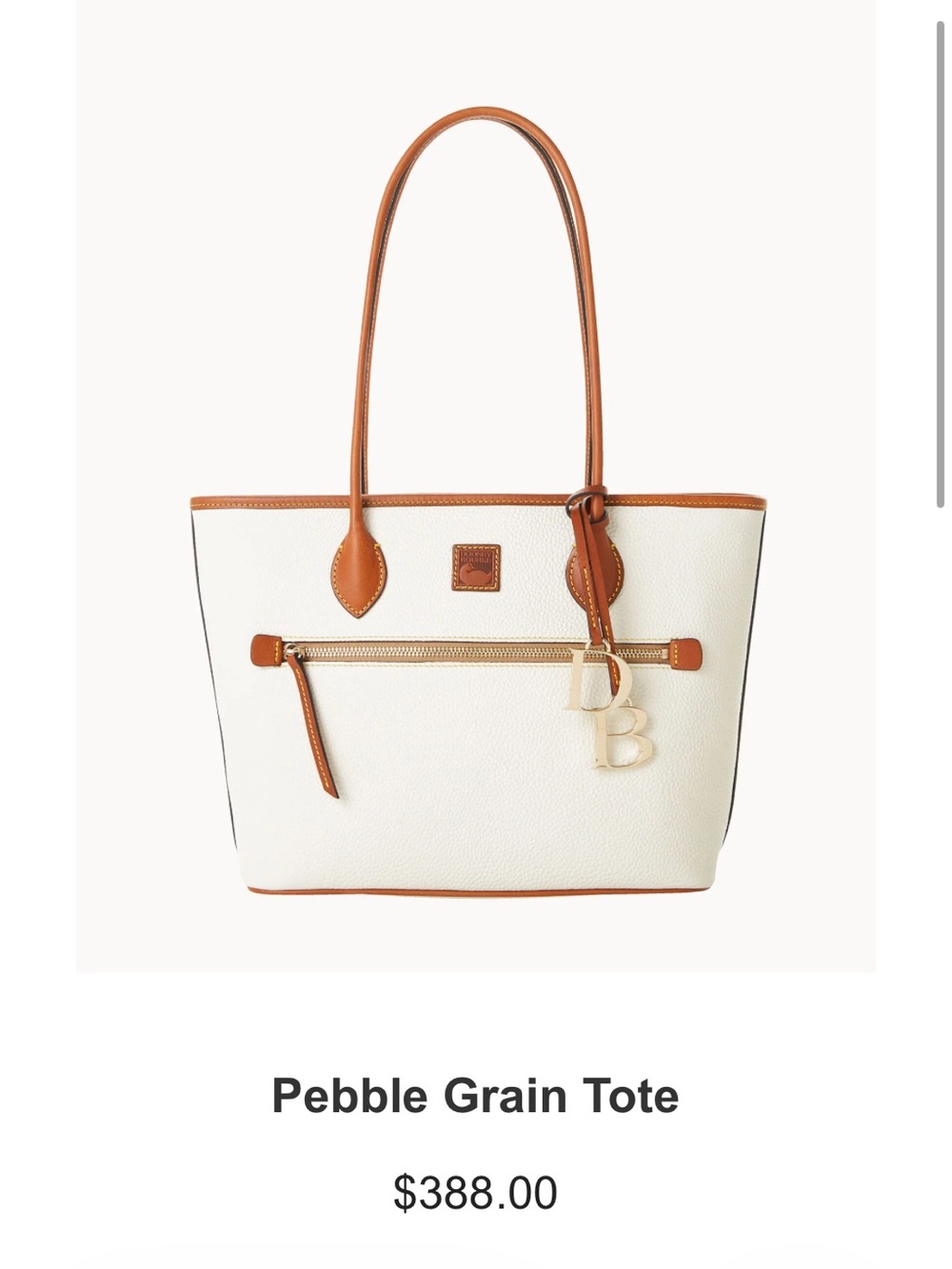 Dooney & Bourke White Pebble Tote Purse